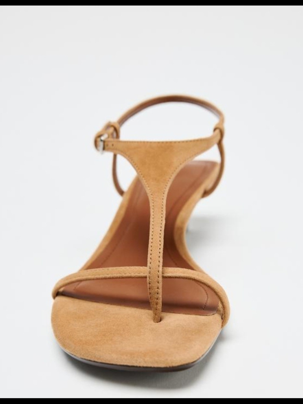 Zara brown suede Kitten Heel Sandals
